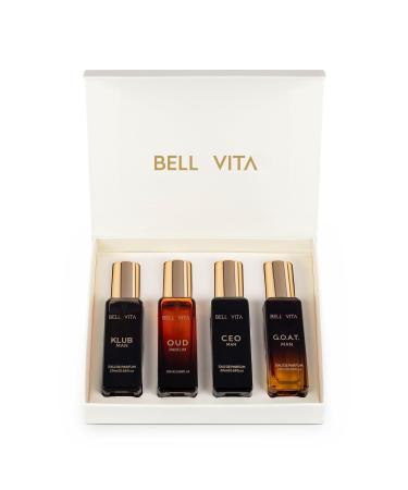 Bel Vita Luxury Man Perfume Gift Set 4 x 20 ml for Men with KLUB OUD CEO G.O.A.T Perfume | Woody Citrusy Long Lasting EDP Fragrance Scent