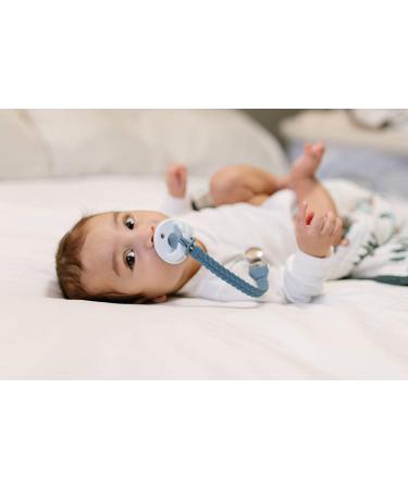 Itzy Ritzy Silicone Pacifier Clip - Blue with Silver Clip | 100% Silicone Strap for Pacifiers, Teethers & Toys - Buy Online on GoSupps.com