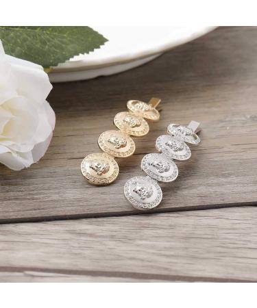 Yalice Gold Coin Bobby Pins Barrettes - Wedding Hair Accessories 2Pcs for Women & Girls - Buy Online on GoSupps.com