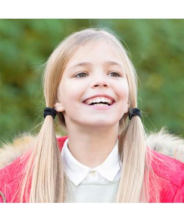 300PCS Black Hair Ties for Baby Girls | Cotton Seamless Elastic Bands for Kids, Toddlers | No Crease Ponytail Holders (0.78 Inch Diameter) - Buy Online on GoSupps.com