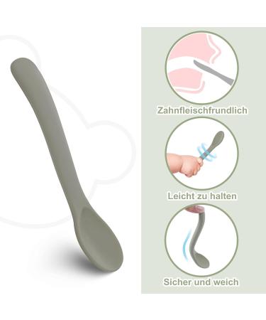 Suction Silicone Baby Plate with Lid, Spoon & Divided Sections - BPA Free & Dishwasher Safe - Toddler Self Feeding Dinnerware Set in Light Green - Buy Online on GoSupps.com