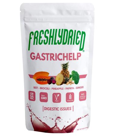 Freshlydried GastricHelp Powder - Great Ingredients for a High Fiber Healing Smoothie Like Beet Ginger Broccoli Papaya Pineapple - Vegan Friendly - 17 Servings - 6 Ounces