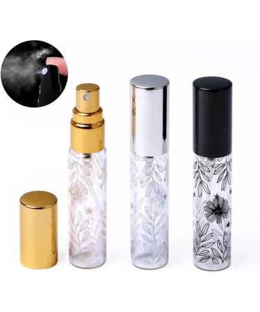 10ml Port Glass Perfume Bottle with Atomizer - Empty Travel Spray - Refillable Makeup Perfumery (New Silver Leaf - Buy Online on GoSupps.com