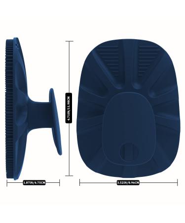 Hieerbus Silicone Body Brush - Deep Cleaning & Massage Shower Brush for Men & Babies | Hygienic Alternative to Luffa & Sponge - Dark Blue - Buy Online on GoSupps.com
