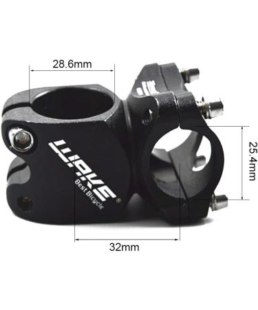 Wake 25.4 Stem 32mm 60mm Bike Stem | Short Handlebar Stem for Road Bike MTB BMX | Aluminum Alloy Black - Buy Online on GoSupps.com