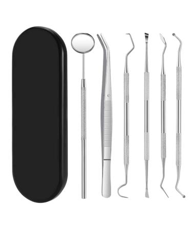 DOUCEUR Teeth Cleaning Kit, Teeth Cleaning Tools with Mouth Mirror, Teeth cleaner and Oral Care for Adults and Pets Black
