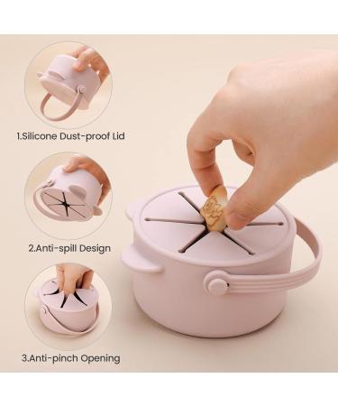 Orzbow Silicone Snack Pot for Toddlers - No-Spill, Dust-Proof Baby Snack Cup - BPA Free, Dishwasher Safe - Pink (1 Pc) - Buy Online on GoSupps.com