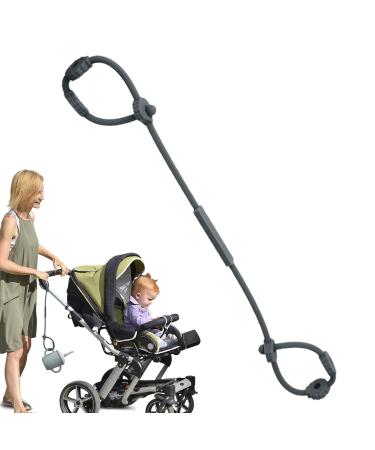 MoreUlsi pacifier belt stroller toy straps silicone borphur for prams toy holders adjustable food catchers for high chairs toy clip children's bite ring and dark gray