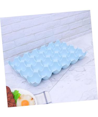 Hemoton Egg Holder Organizer Box Straw Stacked Grids for Refrigerator Storage Holder Egg Breakage-proof Thicken Wheat Blue Blue 29*19CM - Buy Online on GoSupps.com