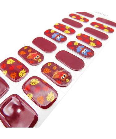 Semi Cured Gel Nail Strips 20 PCS Halloween Gel Nail Polish Stickers Wraps Adhesive Gel Nail Stickers with Nail File Stick and Sealing Strip(Halloween-B) Halloween B - Buy Online on GoSupps.com