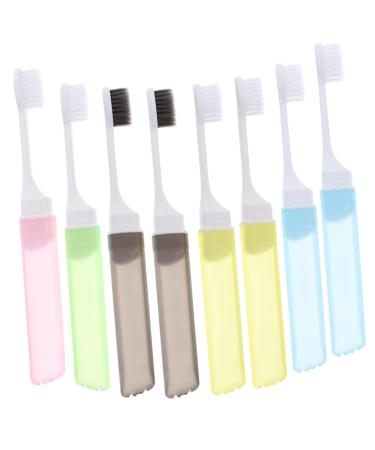 Frcolor 8 pieces foldable toothbrush with soft bristles travel toothbrush watermelon party gifts toothbrush toothbrush for adult children travel toothbrush