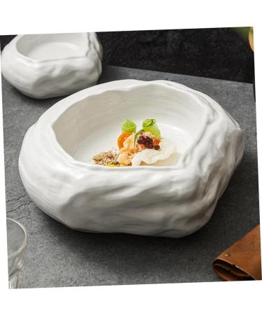 Cabilock Salad Bowl Household Food Bowl Kitchen Supplies Ceramic Dessert Bowl Ceramics Hotel Delicate 15.50X14.00X6.00CM As Shown - Buy Online on GoSupps.com