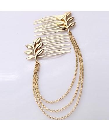 Jovono Gold Leaf Hair Comb & Bohemian Headband for Women | Elegant Headwear for International Shipping - Buy Online on GoSupps.com