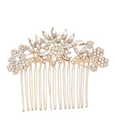 FRCOLOR Wedding Decoration 1pc Hair Comb Hair Accessories for Bride Floral Hair Accessories Bridal Headpiece Flower Embellishments Crystal Decor Tiara Alloy Hairpin Women's Wedding