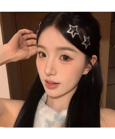 xbiez Small Hair Clip Cute Sweet Snap Hair Clip Star Metal Hairpins Decorative Headwear Y2K Hair Pins Clip Barrettes - Buy Online on GoSupps.com