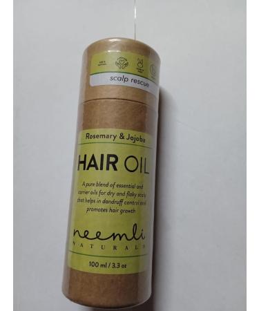 Neemli Naturals Rosemary & Jojoba Hair Oil - Anti Dandruff Promotes Hair Growth 100% Natural Moisturizer for Skin Hair & Nails (100ml) - Buy Internationally - Buy Online on GoSupps.com