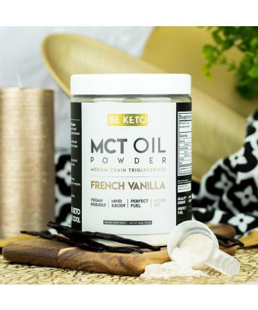 Be Keto MCT Oil Powder French Vanilla 300g Ideal for ketosis ketosis and ketogenic diets zero net carbs Energy boost - Buy Online on GoSupps.com