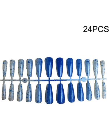 dijiusidy 24 Pieces Nails T Shape Extra Long Full Wrap False Nail Tips Women Decor Fingernail Supply Manicure Accessory blue - Buy Online on GoSupps.com