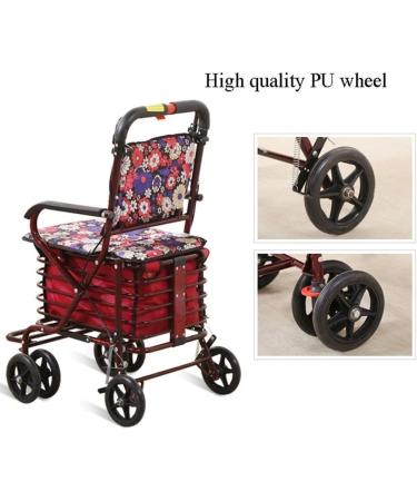 Old Carts Can Be Pushed by Car Step by Step Folding Shopping Cart Old Four Wheel Light Small Cart Leisure Shopping Cart PU Wheel - Large Capacity Space Shopping Cart Blue - Buy Online on GoSupps.com