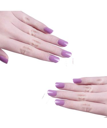 Laza 96 Pcs Colorful Fake Nails 4 Pack Lavender Violet Square Full Cover Short UV Coated Acrylic Nails - Pink Sunset 96 Count - Buy Online on GoSupps.com
