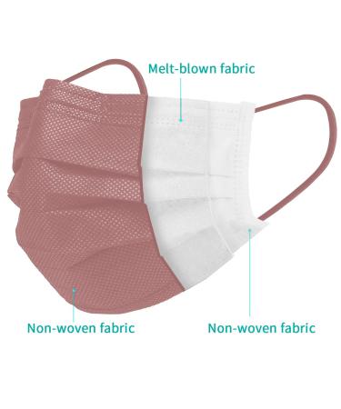 100 Pcs Multicolor Disposable Face Masks - Breathable 3-Layer Non-woven Facial Mouth Cover with Nose Clip and Elastic Earloop (4 Colors) - Buy Online on GoSupps.com