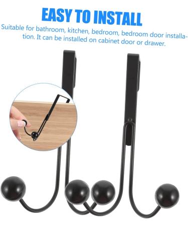 Baluue Clothes Rack 6 Pcs Double Hook Towel Hooks Wall Mounted Clothing Rack Over Door Clothes Hanger Rack Metal Coat Hooks 14x9cmx3pcs Blackx3pcs - Buy Online on GoSupps.com