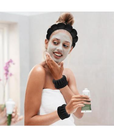 Sibba Sponge Headband & Bracelet Set for Makeup Removal | Women's Terry Cloth Face Wash Headbands | Spa Yoga Shower and Sports Use - Buy Online on GoSupps.com