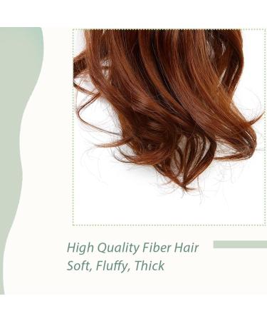 Curly Wavy Claw On Ponytail Extension 18 Inch Light Auburn - Clip In Synthetic Hairpiece 45cm Matte Material - Buy Online on GoSupps.com