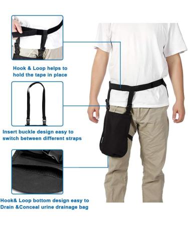 Foley Catheter Bags Holder Kit - Uresil Drainage Device for Men & Women 1000ML Small Black - Secure Night Supplies - Buy Online on GoSupps.com