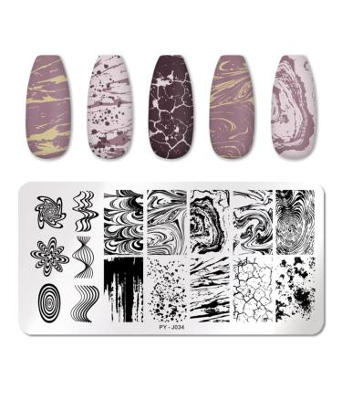Onsinic Stainless Steel Nail Design Stamping Template Marble Pattern Nail Art Plate Nail Stamping Plates for Nail Care Tool