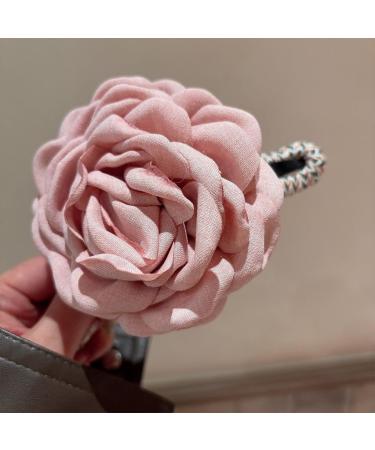 Limtula Fabric Rose Hair Clip Sweet Ballet Bowknot Hairpin Hair Styling Decors for Thin Hair Korean Style Headpiece Red flower clip - Buy Online on GoSupps.com