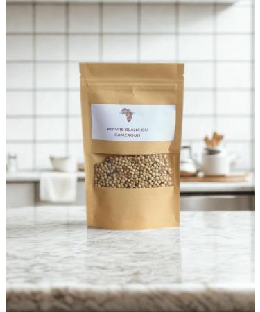 White pepper from Cameroon Aromatic whole peppercorns Fine spice for sauces meats and fish 25g - Buy Online on GoSupps.com