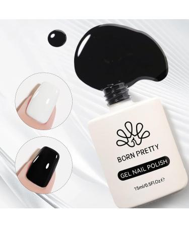 Born Pretty Hema-Free Black & White Gel Nail Polish Set - Halloween & Christmas DIY Nail Art - 15ml 2pcs - Soak Off for Salon Quality Manicure - Buy Online on GoSupps.com