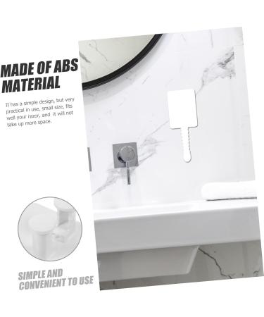 Offsch 4-Piece Self-Adhesive Shower Hooks for Bathroom Razor Organizer - White ABS Shaving Hanger - Durable Door Hook - 7.50x5.50x3.00cm - Buy Online on GoSupps.com