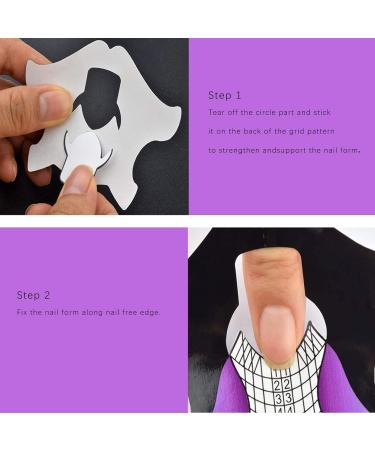 120 Self-Adhesive Swallow Nail Templates | Colorful Gel Nail Stencils for Extensions - Purple Stencil Designs - Buy Online on GoSupps.com