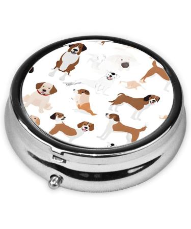 Beagle Dog Mini Round Pill Box | 3 Compartment Portable Organizer for Travel | Ideal Medicine Storage for Home & Office - Buy Online on GoSupps.com