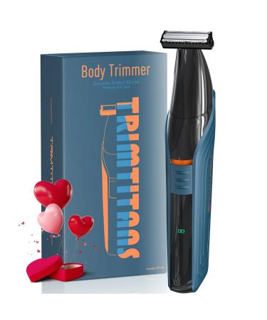Electric Groin & Body Hair Trimmer for Men Mens Body Groomer Kit Face Beard Trimmer & Nose Hair Trimmer No Nick Ball Shaver Hard to Reach Pubic Hair Trimmer All-in-One Dual-Sided Blade