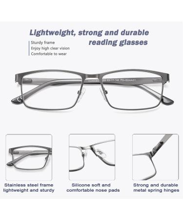 EYECEDAR 5-Pack Reading Glasses for Men - Metal Frame Spring Hinges Computer Readers 2.50 - Stylish & Comfortable 5 Pairs Mixed Set - Buy Online on GoSupps.com
