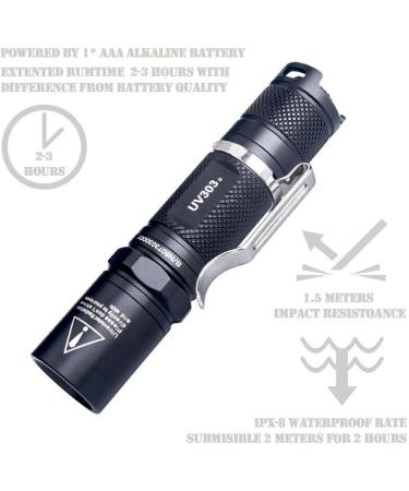 LIGHTFE Blacklight 395nm UV Flashlight UV303A with High Power Output Pure Beam UV Light Torch for Glue Curing Rock and Mineral Fluorescent Glowing Pet Urine Detector Light AC Leak Detector - Buy Online on GoSupps.com