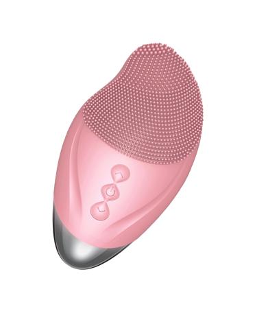 Face Cleansing Brush | Soft Silicone Face Brush - Rechargeable Vibrating Waterproof Skin Care Tool for Deep Cleansing Firming Exfoliation and Enhanced Pink (English)