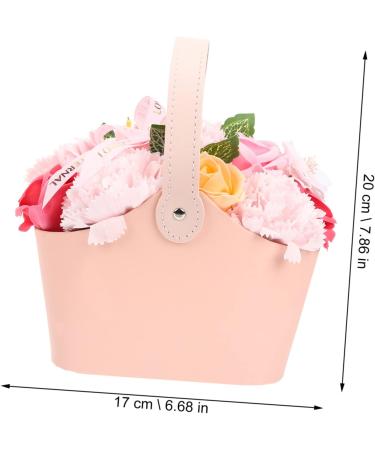 DOITOOL Box Portable Basket Rose Bouquet Bath Soap Plant Essential Oil Soap Rose Petal Soap Soap Decorative Soap Romantic Soap Miss Pink Cosmetic Ribbon - Buy Online on GoSupps.com