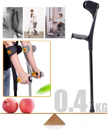 LINYUES Forearm Crutches Folding Crutches for Travel Ergonomic Adjustable Lightweight Walking Crutches for The Adults/Young/Elder (Silver) Black - Buy Online on GoSupps.com