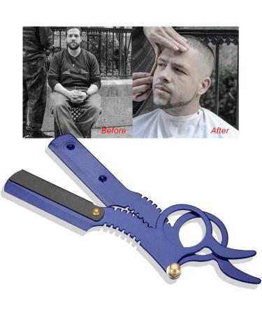 Professional Straight Edge Razor Holder for Men - SYH & AQYE Barber Razor with Easy Blade Replacement (Blue) - Buy Online on GoSupps.com