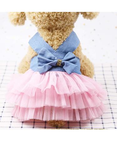 Petyoung Dog Princess Dress Pet Bowknot Fairy Mesh Dress Apparel Costume Clothing Tutu Skirt for Dog Cat XL - Buy Online on GoSupps.com