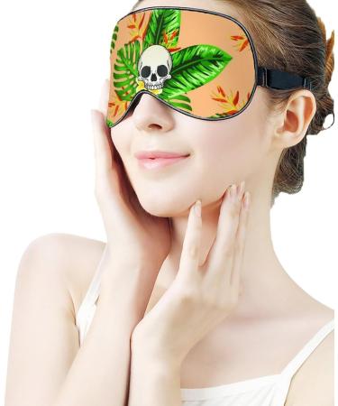 Skull Leaf Pattern Sleep Mask | Adjustable Blindfold for Sleeping | Blocks Light for Night Travel | Men and Women - Buy Online on GoSupps.com