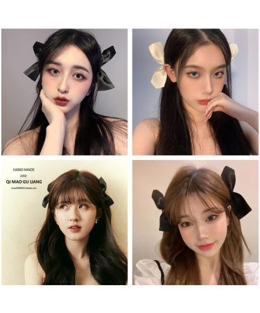 Red Black Bow Satin Ribbon Hair Clips for Women and Girls - Set of 3 Pairs - Buy Online on GoSupps.com