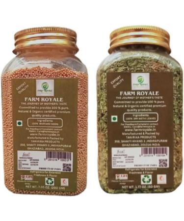 Farm Royale Yellow Mustard/Pili Sarso Whole & Kasuri Methi/kasoori fenugreek leaves-1+1 Combo-(200gm & 50gm)||100% Pure and Natural||Export Quality||Hand picked materrial - Buy Online on GoSupps.com
