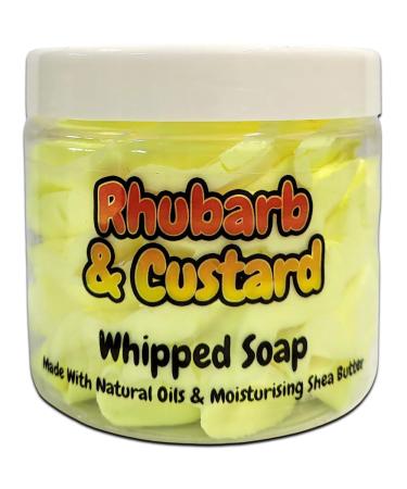 Rhubarb & Custard Whipped Soap Body Wash - 150g - Natural Oils and Butters - Sweet Scent - Vegan Friendly - Puddle of Wax - Made in the UK