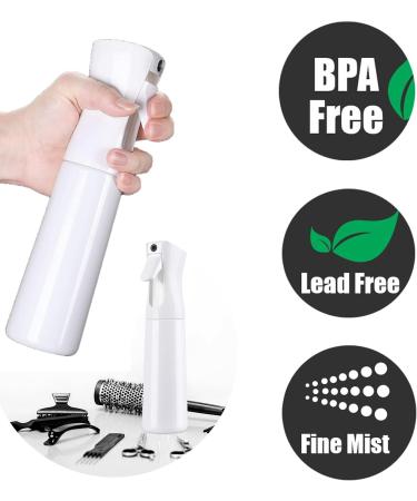Basetousual 2 Spray Bottle - Continuous Ultra Fine Water Spray for Hairdressers (300ml Black & White) - Perfect Hair Mist for Styling & Hydration - Buy Online on GoSupps.com