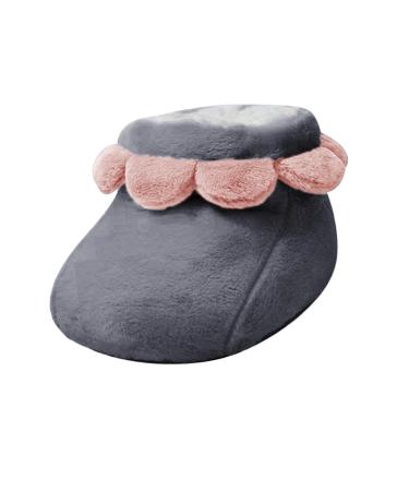 Qianly Electric Heated Foot Warmer Winter Warm Shoe USB Foot Warmer Pad Foot Warmer Boots for Office Gray